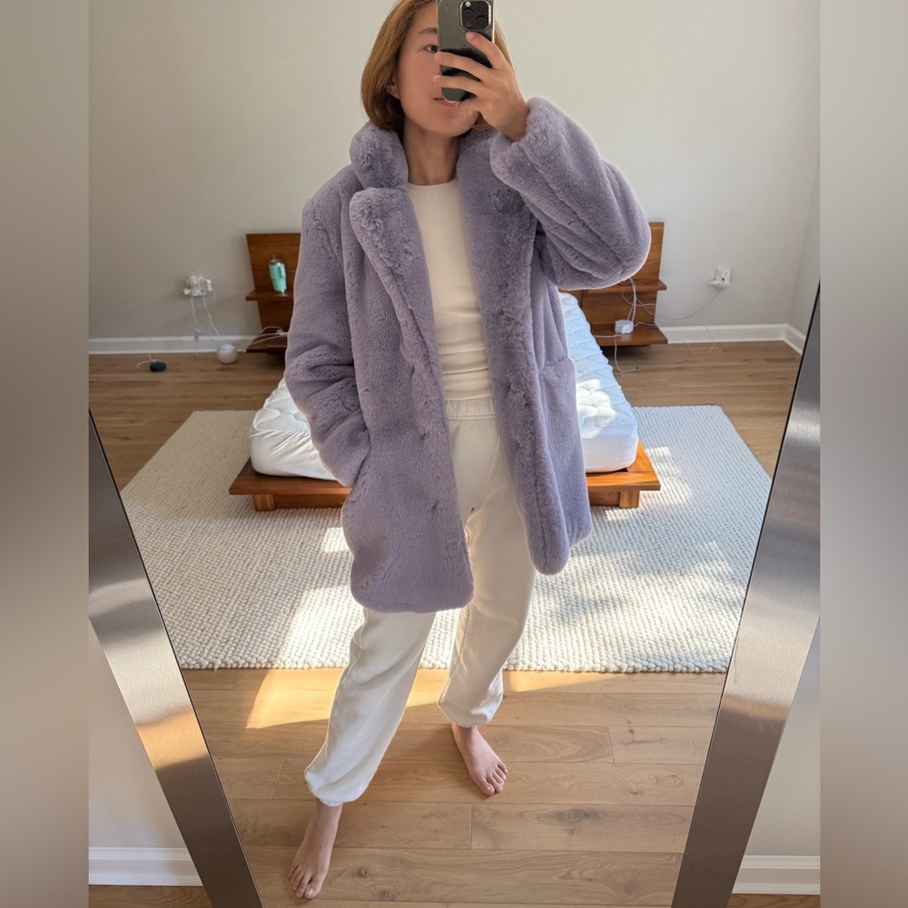 Apparis Light Purple Teddy Faux Fur Coat